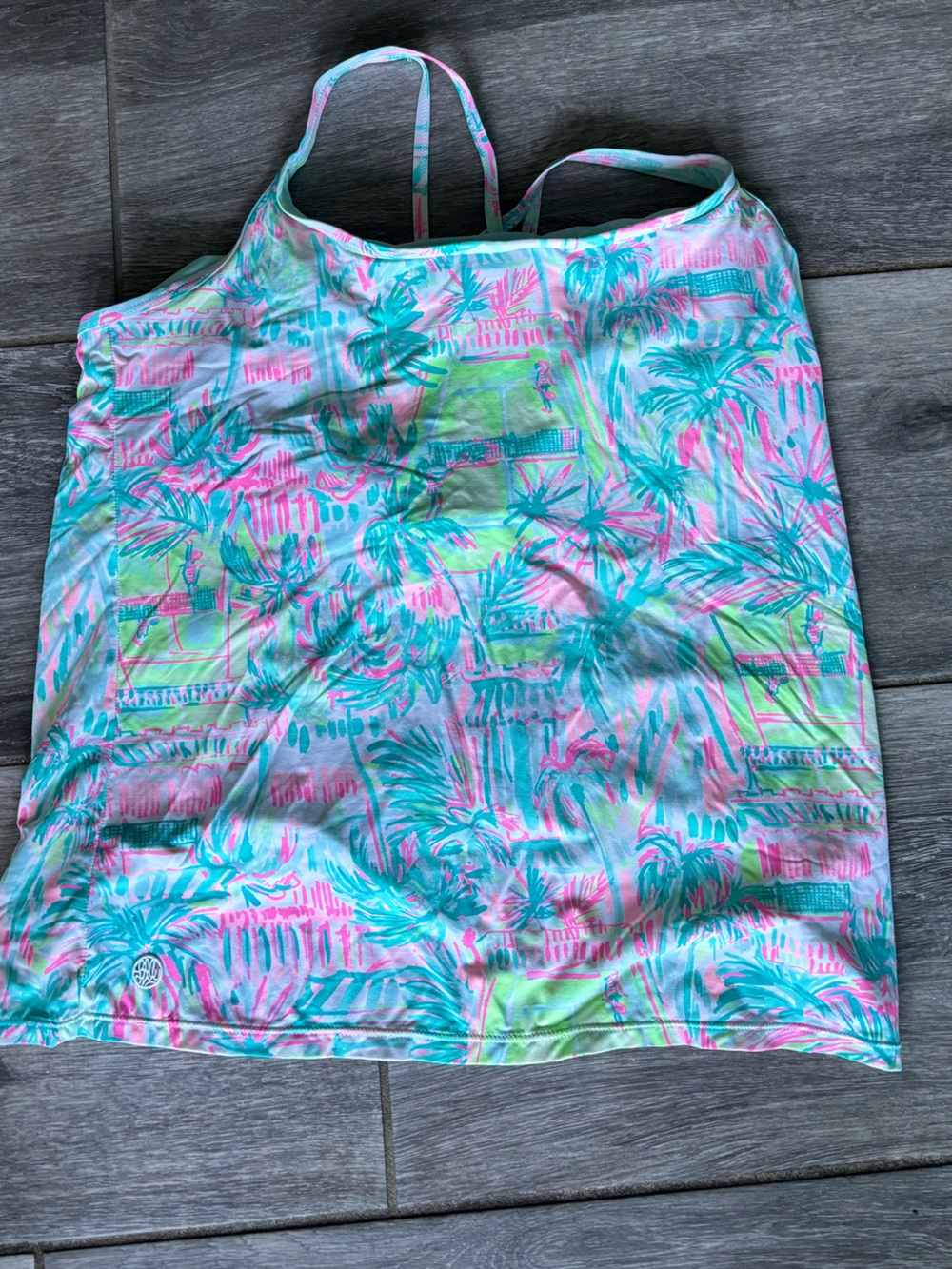 Tropical Palm Print Lilley Pulitzer luxetic  Tank - Strappy back.
